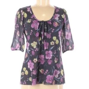 Anthropologie brand Daisy &Clover floral 3/4 top
